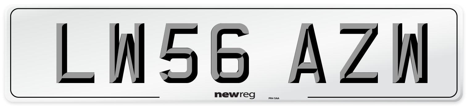 LW56 AZW Number Plate from New Reg